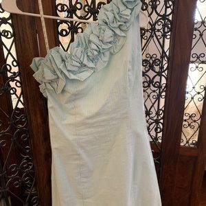 Lilly Pulitzer One Shoulder Mint Green/Blue Dress